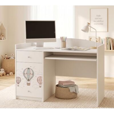 Happy Babies Grand bureau pour enfant, blanc, 125 x 60 cm, avec 4 tiroirs, bureau d'étudiant pour garçons et filles, table d'apprentissage avec motif au choix (n° 436) Happy Babies Grand bureau pour enfant, blanc, 125 x 60 cm, avec 4 tiroirs, bureau d'étudiant pour garçons et filles, table d'apprentissage avec motif au choix (n° 436)