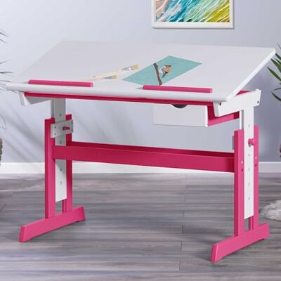 Bureau pour enfants Inter Link myToys COLLECTION - Réglable en hauteur et inclinaison - Rose/Blanc Bureau pour enfants Inter Link myToys COLLECTION - Réglable en hauteur et inclinaison - Rose/Blanc