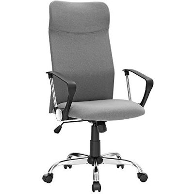 SONGMICS Fauteuil de Bureau, Chaise Ergonomique, Siège Pivotant, Assise Rembourrée, Réglable en Hauteur et Inclinable, Capacité de Charge 120 kg, Gris OBN034G01 SONGMICS Fauteuil de Bureau, Chaise Ergonomique, Siège Pivotant, Assise Rembourrée, Réglable en Hauteur et Inclinable, Capacité de Charge 120 kg, Gris OBN034G01