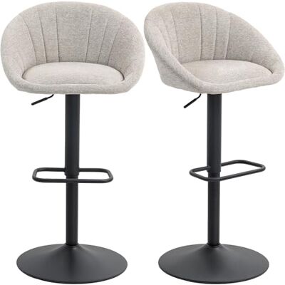HOMCOM Lot de 2 tabourets de bar, chaises de bar hauteur réglable avec dossier et accoudoirs, repose-pieds, pivotant 360°, pieds en acier, style moderne, tabourets hauts pour cuisine, salon, beige HOMCOM Lot de 2 tabourets de bar, chaises de bar hauteur réglable avec dossier et accoudoirs, repose-pieds, pivotant 360°, pieds en acier, style moderne, tabourets hauts pour cuisine, salon, beige