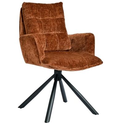 Duhome Chaise Salle à Manger avec Accoudoir Fauteuil Chenille 360° Pivotant Siège Réinitialisation Automatique Coiffeuse Tabouret pour Cusine Bureau Chambre Salon, Orange Duhome Chaise Salle à Manger avec Accoudoir Fauteuil Chenille 360° Pivotant Siège Réinitialisation Automatique Coiffeuse Tabouret pour Cusine Bureau Chambre Salon, Orange