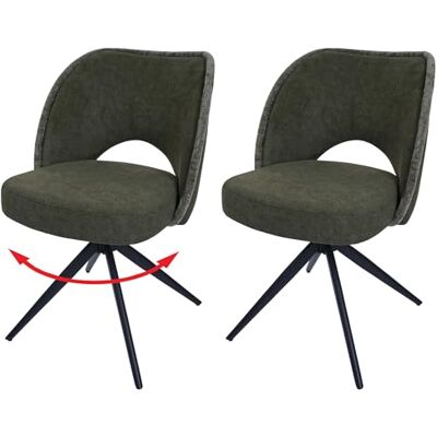 Mendler Lot de 2 chaises de salle à manger HWC-N72 Rembourrées Pivotantes Retour automatique Tissu/textile (420 g/m²) Certifié Öko-Tex Vert Mendler Lot de 2 chaises de salle à manger HWC-N72 Rembourrées Pivotantes Retour automatique Tissu/textile (420 g/m²) Certifié Öko-Tex Vert