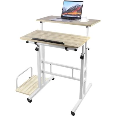 homewell Bureau d'Ordinateur Réglable, Bureau Assis Debout avec Plateau d'ordinateur, PC Gaming Table, pour Étudier, Jouer, Travailler, Chambre, Imperméable (60+22 * 60 * 67-115cm) homewell Bureau d'Ordinateur Réglable, Bureau Assis Debout avec Plateau d'ordinateur, PC Gaming Table, pour Étudier, Jouer, Travailler, Chambre, Imperméable (60+22 * 60 * 67-115cm)