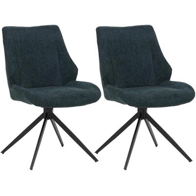 Mendler HWC-O48 Lot de 2 chaises de salle à manger, cuisine, pivotantes, avec retour automatique, tissu chenille (320 g/m²), certifié Öko-Tex Vert pétrole Mendler HWC-O48 Lot de 2 chaises de salle à manger, cuisine, pivotantes, avec retour automatique, tissu chenille (320 g/m²), certifié Öko-Tex Vert pétrole