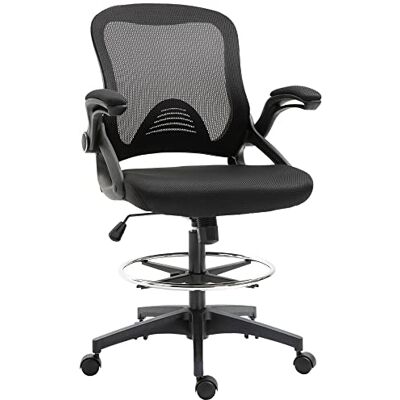 HOMCOM Vinsetto Chaise Bureau Ergonomique Avec Repose-Pieds Accoudoirs Noir HOMCOM Vinsetto Chaise Bureau Ergonomique Avec Repose-Pieds Accoudoirs Noir