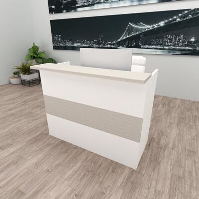 Henor Comptoir Ebro. 100 x 60/75 x 110 cm. Bois Avec table intérieure. Idéal pour l’accueil de bureau. l’attention. la boutique. le commerce. Blanc Mat et Chêne Stel Henor Comptoir Ebro. 100 x 60/75 x 110 cm. Bois Avec table intérieure. Idéal pour l’accueil de bureau. l’attention. la boutique. le commerce. Blanc Mat et Chêne Stel
