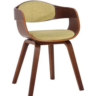 CLP Chaise Visiteur Kingston En Tissu Les Chaise Rétro Avec Accoudoirs Rembourré Chaise À Manger En Bois, Couleur:noix/vert clair CLP Chaise Visiteur Kingston En Tissu Les Chaise Rétro Avec Accoudoirs Rembourré Chaise À Manger En Bois, Couleur:noix/vert clair