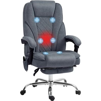 Vinsetto Fauteuil de Bureau massant et Chauffant Chaise de Bureau Chaise Ergonomique avec Hauteur réglable Dossier inclinable télécommande Filaire Repose-Pieds rétractable et pivotant 360° Gris Vinsetto Fauteuil de Bureau massant et Chauffant Chaise de Bureau Chaise Ergonomique avec Hauteur réglable Dossier inclinable télécommande Filaire Repose-Pieds rétractable et pivotant 360° Gris