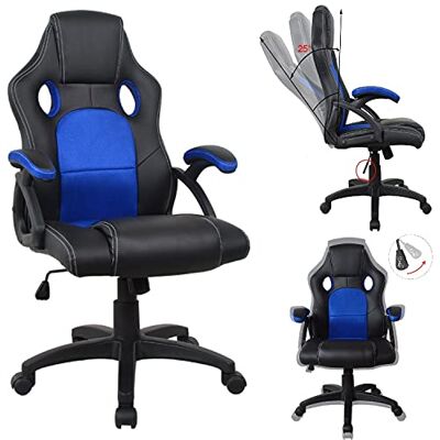 VDD Chaise de bureau racing style gaming premium design Wouter bleu noir VDD Chaise de bureau racing style gaming premium design Wouter bleu noir