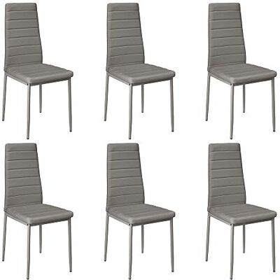 homewell Lot de 6 Chaises de Salle à Manger à Dossier Haut, Chaises de Cuisine Rembourrées Moderne, Structure en Acier Métallique, pour Salle de Séjour Chambre à Coucher homewell Lot de 6 Chaises de Salle à Manger à Dossier Haut, Chaises de Cuisine Rembourrées Moderne, Structure en Acier Métallique, pour Salle de Séjour Chambre à Coucher
