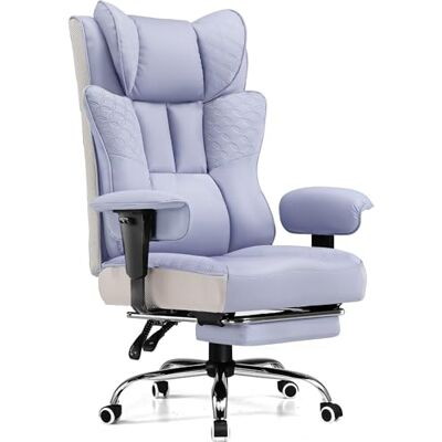 GTPLAYER Chaise de Bureau Ergonomique avec Repose-Pieds Fauteuil de Bureau en Similicuir PU 200KG, Chaise Ordinateur Réglable à Dossier Haut, Siège Pivotant avec Coussin Lombaire Violet GTPLAYER Chaise de Bureau Ergonomique avec Repose-Pieds Fauteuil de Bureau en Similicuir PU 200KG, Chaise Ordinateur Réglable à Dossier Haut, Siège Pivotant avec Coussin Lombaire Violet