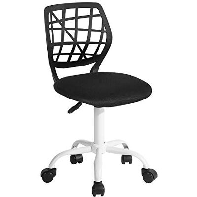 FurnitureR Chaise de bureau colorée Design moderne réglable Siège d'ordinateur pivotant sans bras Pour chambre d'enfant, bureau à domicile Noir FurnitureR Chaise de bureau colorée Design moderne réglable Siège d'ordinateur pivotant sans bras Pour chambre d'enfant, bureau à domicile Noir