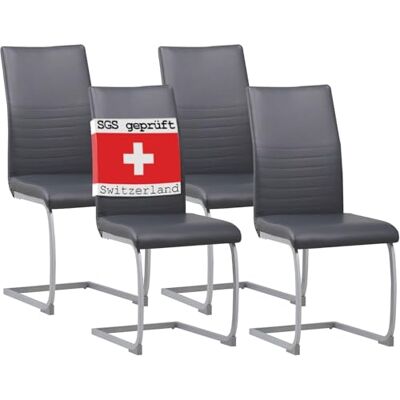 Albatros Chaise Cantilever Murano Lot de 4 chaises, Gris, testé par SGS Albatros Chaise Cantilever Murano Lot de 4 chaises, Gris, testé par SGS