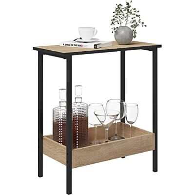WOLTU Table basse, table d'appoint avec 2 étagères, table de chevet facile à assembler, table de salon, petite table avec cadre noir et étagères en chêne clair, 50 x 55 x 25 cm, BTS03hei WOLTU Table basse, table d'appoint avec 2 étagères, table de chevet facile à assembler, table de salon, petite table avec cadre noir et étagères en chêne clair, 50 x 55 x 25 cm, BTS03hei