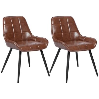 WOLTU Lot de 2 Chaises de Salle à Manger, Chaises Relaxantes en Simili Cuir, Chaises Scandinaves Ergonomiques avec Dossier pour Salon, Salle de séjour, Cuisine, Chambre à Coucher,Marron, BH332br-2 WOLTU Lot de 2 Chaises de Salle à Manger, Chaises Relaxantes en Simili Cuir, Chaises Scandinaves Ergonomiques avec Dossier pour Salon, Salle de séjour, Cuisine, Chambre à Coucher,Marron, BH332br-2