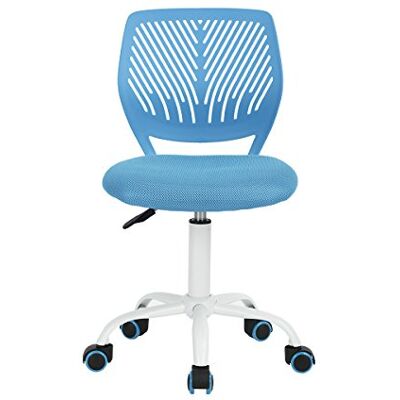 Homy Casa Chaise de bureau réglable pivotante en tissu ergonomique pour enfants et adolescents sans accoudoirs, bleu Homy Casa Chaise de bureau réglable pivotante en tissu ergonomique pour enfants et adolescents sans accoudoirs, bleu