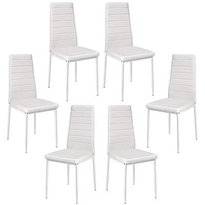 LANTUS Lot de 6 chaises de salle à manger SGS Testé, Siege Rembourré Épais, Moderne, Blanc LANTUS Lot de 6 chaises de salle à manger SGS Testé, Siege Rembourré Épais, Moderne, Blanc