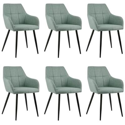 Kick Collection Ensemble de 6 Chaise de salle à manger Nova Vert Moderne et de haute qualité Tissu structuré en Métal Disponible dans de nombreuses couleurs Kick Collection Ensemble de 6 Chaise de salle à manger Nova Vert Moderne et de haute qualité Tissu structuré en Métal Disponible dans de nombreuses couleurs