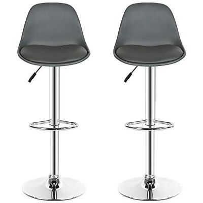 LANTUS Tabourets de Bar Lot de 2 pivotant- Lot de 2 chaises de Bar réglable,Réglable en Hauteur et Rotative à 360°,Robuste et Ultra Silencieux-Gris-2pc LANTUS Tabourets de Bar Lot de 2 pivotant- Lot de 2 chaises de Bar réglable,Réglable en Hauteur et Rotative à 360°,Robuste et Ultra Silencieux-Gris-2pc