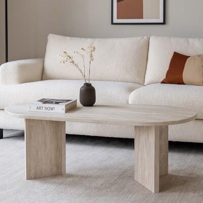 Milton Table Basse 120 cm Kavarna Look Travertin Milton Table Basse 120 cm Kavarna Look Travertin