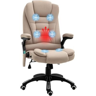 HOMCOM Vinsetto Fauteuil de Bureau Massant et Chauffant 67x74x116cm Marron HOMCOM Vinsetto Fauteuil de Bureau Massant et Chauffant 67x74x116cm Marron