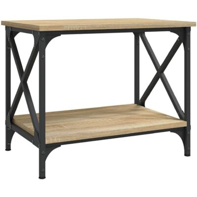 vidaXL Table d'Appoint, Table Basse avec Pieds Réglables, Bout de Canapé avec Rangement Salle de Séjour, Industriel, Chêne Sonoma Bois d'Ingénierie vidaXL Table d'Appoint, Table Basse avec Pieds Réglables, Bout de Canapé avec Rangement Salle de Séjour, Industriel, Chêne Sonoma Bois d'Ingénierie
