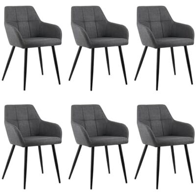 Kick Collection Ensemble de 6 Chaise de salle à manger Nova Noir Moderne et de haute qualité Tissu structuré en Métal Disponible dans de nombreuses couleurs Kick Collection Ensemble de 6 Chaise de salle à manger Nova Noir Moderne et de haute qualité Tissu structuré en Métal Disponible dans de nombreuses couleurs