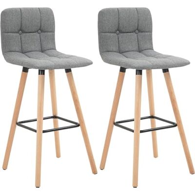 HOMCOM Lot de 2 tabourets de Bar, chaises de Bar capitonnées avec Dossier et Repose-Pieds, Pieds en Bois, Assise 70,5 cm, Style Moderne, tabourets Hauts pour Cuisine, Salle à Manger, Salon, Gris HOMCOM Lot de 2 tabourets de Bar, chaises de Bar capitonnées avec Dossier et Repose-Pieds, Pieds en Bois, Assise 70,5 cm, Style Moderne, tabourets Hauts pour Cuisine, Salle à Manger, Salon, Gris