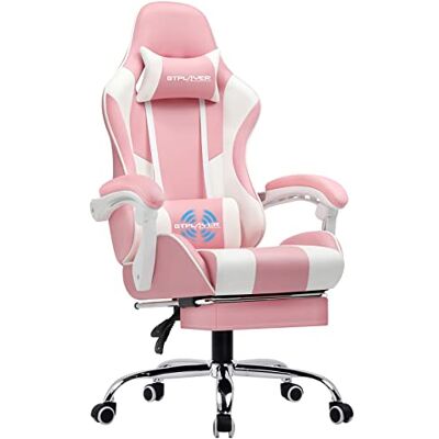 GTPLAYER Chaise Gaming Ergonomique, Fauteuil Gamer, Chaise Bureau, Gaming Chair avec Dossier réglable à 135°, Hauteur Réglablerepose-Pieds rétractables,PINK GTPLAYER Chaise Gaming Ergonomique, Fauteuil Gamer, Chaise Bureau, Gaming Chair avec Dossier réglable à 135°, Hauteur Réglablerepose-Pieds rétractables,PINK