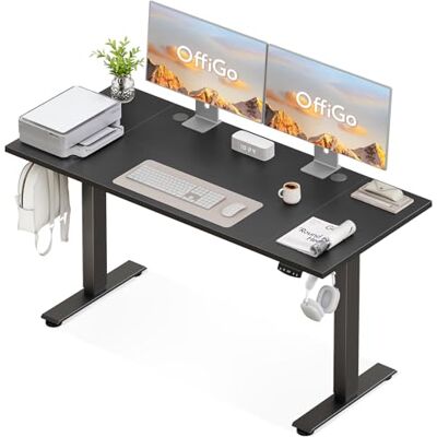 OffiGo Bureau électrique réglable en hauteur, 160 cm, ergonomique, avec fonction mémoire, table de jeu, réglable en hauteur, moderne, pour la maison et le bureau, noir OffiGo Bureau électrique réglable en hauteur, 160 cm, ergonomique, avec fonction mémoire, table de jeu, réglable en hauteur, moderne, pour la maison et le bureau, noir