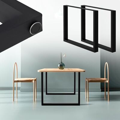 ECD Germany Set de 2 Pieds de Table 80 x 72 cm Rectangulaire Noir Acier Revêtu de Poudre Pied de Meuble Piètement Banc Support Profil Carré Design Industriel pour Table à Manger Bureau ECD Germany Set de 2 Pieds de Table 80 x 72 cm Rectangulaire Noir Acier Revêtu de Poudre Pied de Meuble Piètement Banc Support Profil Carré Design Industriel pour Table à Manger Bureau