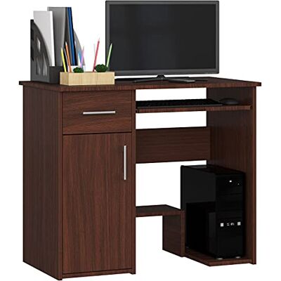 AKORD Jay Bureau d'ordinateur avec clavier et plateau pour PC, 1 tiroir, 1 étagère avec porte, repose-pieds, 90 x 74 x 50 cm, 29 kg AKORD Jay Bureau d'ordinateur avec clavier et plateau pour PC, 1 tiroir, 1 étagère avec porte, repose-pieds, 90 x 74 x 50 cm, 29 kg