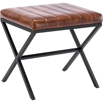 Duhome Tabouret rembourré en cuir synthétique Tabouret moderne avec structure en métal Pour coiffeuse, couloir, salon, chambre à coucher Jaune/marron Duhome Tabouret rembourré en cuir synthétique Tabouret moderne avec structure en métal Pour coiffeuse, couloir, salon, chambre à coucher Jaune/marron