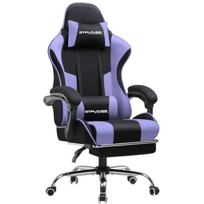 GTPLAYER Chaise Gaming Ergonomique, Fauteuil Gamer, Chaise Bureau, Chaise de Gaming avec Dossier réglable à 135°, Hauteur Réglablerepose-Pieds rétractables, Siege, Tissu Violet GTPLAYER Chaise Gaming Ergonomique, Fauteuil Gamer, Chaise Bureau, Chaise de Gaming avec Dossier réglable à 135°, Hauteur Réglablerepose-Pieds rétractables, Siege, Tissu Violet