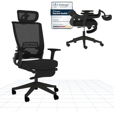 FLEXISPOT Foldex Chaise Bureau Pliante Ergonomique avec Support Lombaire et Appui-Tête 2D, Accoudoirs Réglables, Repose-Pieds pour Travailler à la Maison, Noir FLEXISPOT Foldex Chaise Bureau Pliante Ergonomique avec Support Lombaire et Appui-Tête 2D, Accoudoirs Réglables, Repose-Pieds pour Travailler à la Maison, Noir