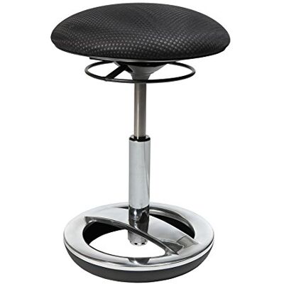 Topstar SU49BR0 Sitness Bob Tabouret de bureau ergonomique avec effet oscillant et anneau de support en aluminium poli et revêtement en tissu Noir Topstar SU49BR0 Sitness Bob Tabouret de bureau ergonomique avec effet oscillant et anneau de support en aluminium poli et revêtement en tissu Noir