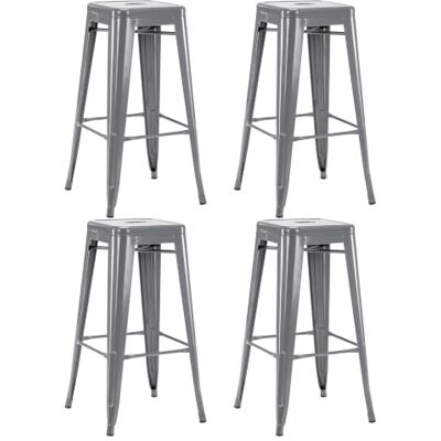 Duhome Tabouret de Bar Empilables Chaise Industriel Lot de 4 Tabouret Salle à Manger en Métal pour Bistrot Restaurant Cuisine Café (Gris, 76cm) Duhome Tabouret de Bar Empilables Chaise Industriel Lot de 4 Tabouret Salle à Manger en Métal pour Bistrot Restaurant Cuisine Café (Gris, 76cm)