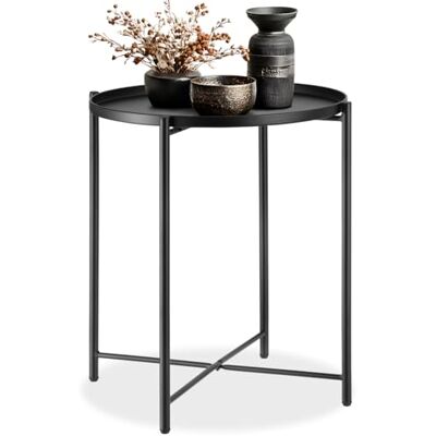 tectake Table d'appoint Chester noire 45,5x45,5x53cm, capacité de charge maximale 30kg 404185 tectake Table d'appoint Chester noire 45,5x45,5x53cm, capacité de charge maximale 30kg 404185