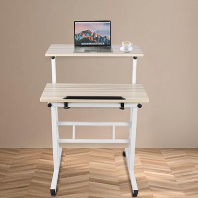 LANTUS Bureau Assis Debout, pour Etudier Travailler Chambre, 67-96cm, pour Travail à Domicile et Ordinateur, Petit Bureau Pliant, Table Pliable Gaming avec à 2 Niveaux Rangement,60 x 60 x 67-115 cm (petit) LANTUS Bureau Assis Debout, pour Etudier Travailler Chambre, 67-96cm, pour Travail à Domicile et Ordinateur, Petit Bureau Pliant, Table Pliable Gaming avec à 2 Niveaux Rangement,60 x 60 x 67-115 cm (petit)