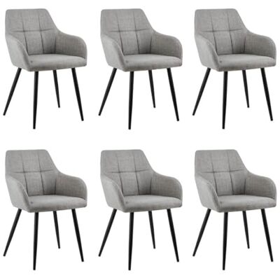Kick Collection Ensemble de 6 Chaise de salle à manger Nova Gris Moderne et de haute qualité Tissu structuré en Métal Disponible dans de nombreuses couleurs Kick Collection Ensemble de 6 Chaise de salle à manger Nova Gris Moderne et de haute qualité Tissu structuré en Métal Disponible dans de nombreuses couleurs