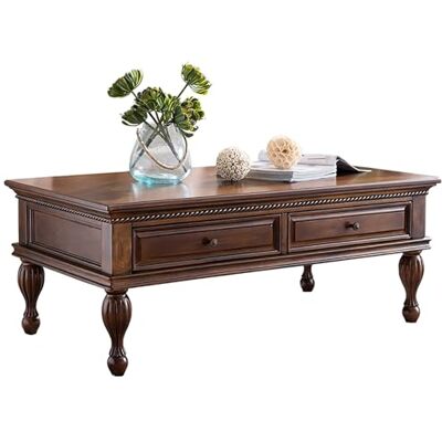 ZXDRYBHD Table Basse Vintage, Petite Table Rectangulaires, avec 2 Tiroirs et Pieds en Bois Massif, pour le Salon et la Salle Familiale(120cm/47.2in) ZXDRYBHD Table Basse Vintage, Petite Table Rectangulaires, avec 2 Tiroirs et Pieds en Bois Massif, pour le Salon et la Salle Familiale(120cm/47.2in)