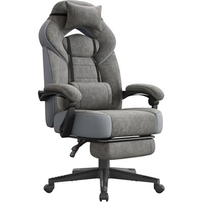 SONGMICS Chaise Gamer, Fauteuil de Bureau Ergonomique, gris ardoise SONGMICS Chaise Gamer, Fauteuil de Bureau Ergonomique, gris ardoise