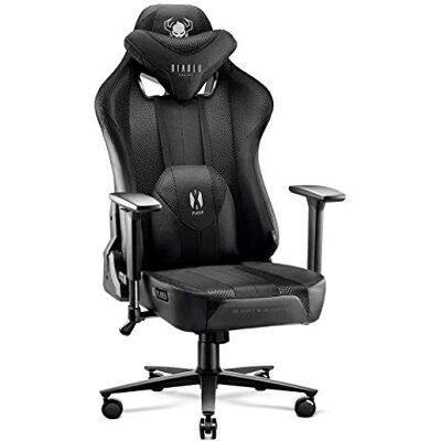 Diablo Chaise de gaming en tissu X-Player 2.0 Assise large Chaise de jeu avec accoudoirs 3D Coussin lombaire Fonction bascule Chaise de bureau 160 kg Chaise de jeu ergonomique King (XL) Diablo Chaise de gaming en tissu X-Player 2.0 Assise large Chaise de jeu avec accoudoirs 3D Coussin lombaire Fonction bascule Chaise de bureau 160 kg Chaise de jeu ergonomique King (XL)
