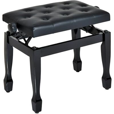 HOMCOM Banc de Piano Réglable en Hauteur Tabouret Piano Charge 200kg Noir HOMCOM Banc de Piano Réglable en Hauteur Tabouret Piano Charge 200kg Noir