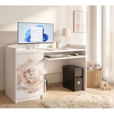 Happy Babies Grand bureau pour enfant, blanc, 125 x 60 cm, avec 4 tiroirs, bureau d'étudiant pour garçons et filles, table d'apprentissage avec motif au choix (n° 395) Happy Babies Grand bureau pour enfant, blanc, 125 x 60 cm, avec 4 tiroirs, bureau d'étudiant pour garçons et filles, table d'apprentissage avec motif au choix (n° 395)