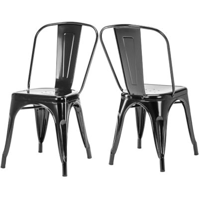 Duhome Chaise de Salle à Manger Lot de 2 Chaise de Cuisine Empilable Tabouret en Métal Siège avec Dossier pour Bar Café Salon Restaurant, Noir Duhome Chaise de Salle à Manger Lot de 2 Chaise de Cuisine Empilable Tabouret en Métal Siège avec Dossier pour Bar Café Salon Restaurant, Noir