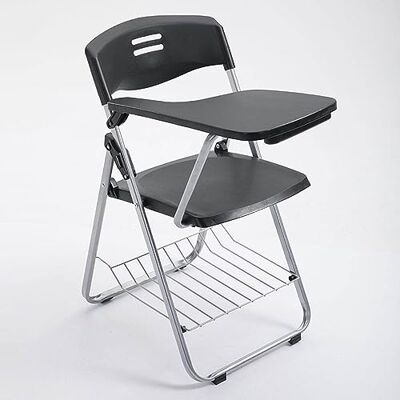 OWOHYG Chaise de conférence pliable portable avec bras pour tablette, design empilable, dossier en maille et siège rembourré pour bureau, école, salle de classe, réception et entraînement, noir avec tableau OWOHYG Chaise de conférence pliable portable avec bras pour tablette, design empilable, dossier en maille et siège rembourré pour bureau, école, salle de classe, réception et entraînement, noir avec tableau