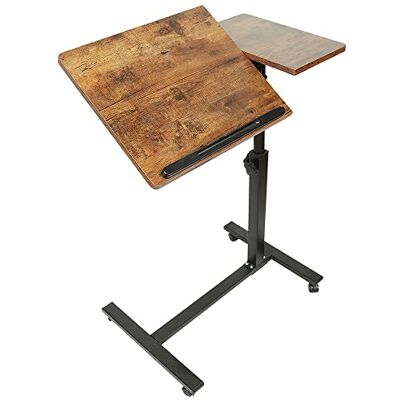 LANTUS Table de Lit pour Ordinateur Portable Hauteur Réglable 5 roulettes Verrouillables Support Pliable Bois Bureau PC Noir, Métal (60 * 34.5 * 58-90cm (Marron)) LANTUS Table de Lit pour Ordinateur Portable Hauteur Réglable 5 roulettes Verrouillables Support Pliable Bois Bureau PC Noir, Métal (60 * 34.5 * 58-90cm (Marron))