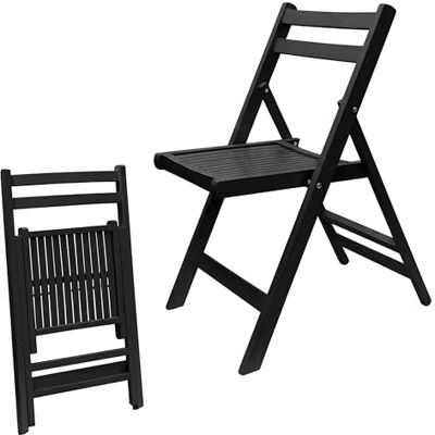 Spetebo Chaise pliante en bois noir 79 x 59 cm Charge maximale : 100 kg Pliable et stable Sans montage Chaise d'appoint Peu encombrante Pour cuisine, salon, intérieur Spetebo Chaise pliante en bois noir 79 x 59 cm Charge maximale : 100 kg Pliable et stable Sans montage Chaise d'appoint Peu encombrante Pour cuisine, salon, intérieur