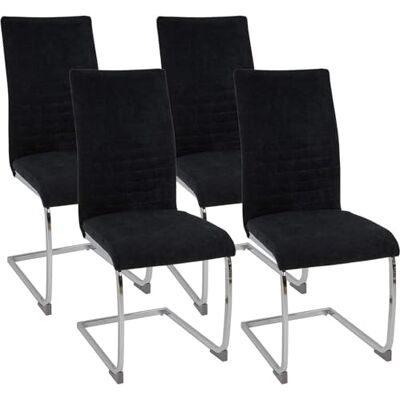 Albatros Lugano Lot de 4 chaises de salle à manger rembourrées, design moderne, housse en tissu, rembourrage épais, noires, pour cuisine, salle à manger, table à manger Albatros Lugano Lot de 4 chaises de salle à manger rembourrées, design moderne, housse en tissu, rembourrage épais, noires, pour cuisine, salle à manger, table à manger